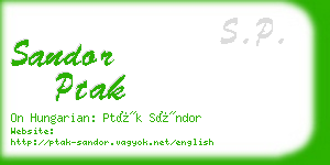 sandor ptak business card